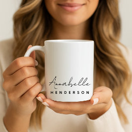 Monogramnamn | Modern minimalistisk stilren Kaffemugg