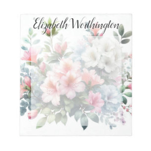 Monogramnamn på akvarell Blommor i pasteller Anteckningsblock