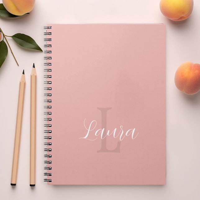 Monogramnamn personlig rosa flickaktig anteckningsbok (Skapare uppladdad)