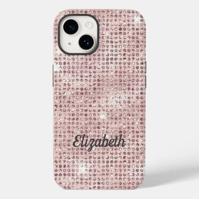 Monogramnamn Rosa Glitter Glam Trendigt (Baksida)