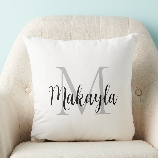 Monogramnamn Stilig Skrift Kudde (Skapare uppladdad)