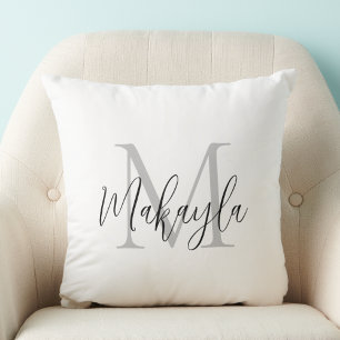 Monogramnamn Stilig Skrift Kudde
