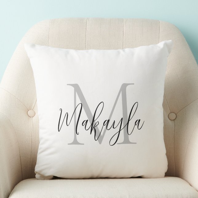 Monogramnamn Stilig Skrift Kudde (Skapare uppladdad)
