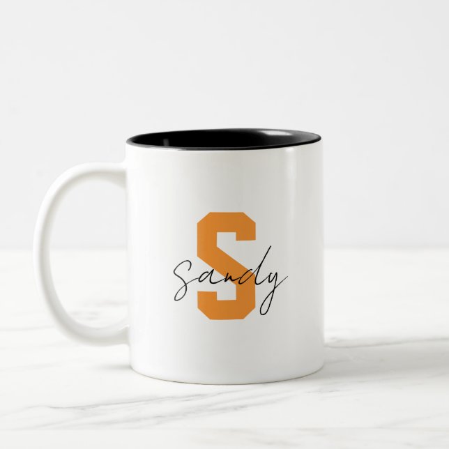 Monogramnamn  Två-Tonad mugg (Vänster)