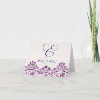 Monogramnotecard med vintagesnöre anteckningskort