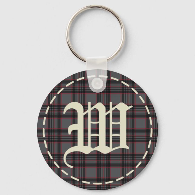 Monogramnyckelring med W Nyckelring (Framsida)