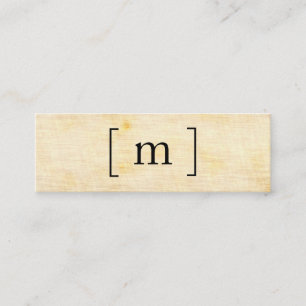 Monogramparentes/Vintage Struktur Mini Visitkort
