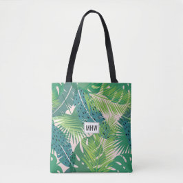 Monogrampåsar i anpassningsbarna Löv Mönster Tygkasse