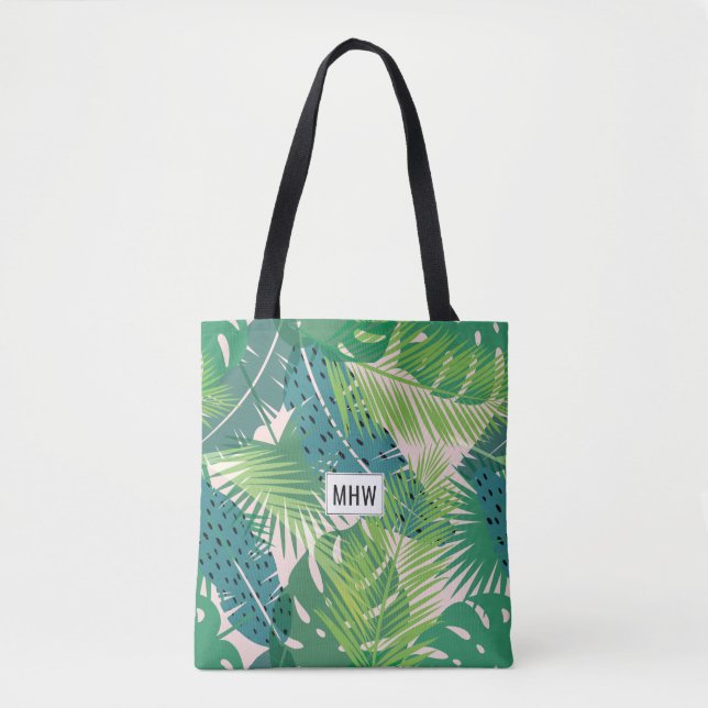 Monogrampåsar i anpassningsbarna Löv Mönster Tygkasse (Framsida)