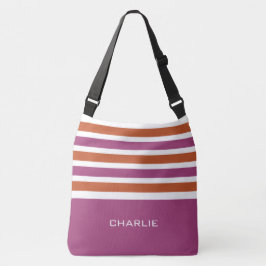 Monogrampåsar i rand Mönster anpassningsbar Axelväska