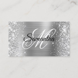Monogramprofilen Silver Glitter och Foil Finare Visitkort