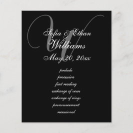 Monogramprogrammet elegant Black White Bröllop