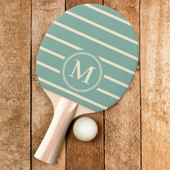Monogramrandig Akvarellrevfärg Pingisracket (Skapare uppladdad)