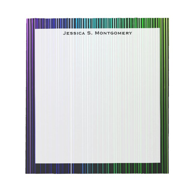 Monogramregnbågsljus ränder anteckningsblock (Framsida)