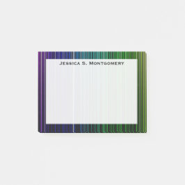 Monogramregnbågsljus ränder post-it block