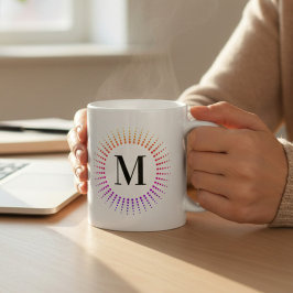 Monogramregnbågstyrning Kaffemugg