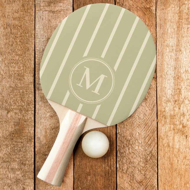 Monogramremsa damm-salvia färg pingisracket (Skapare uppladdad)