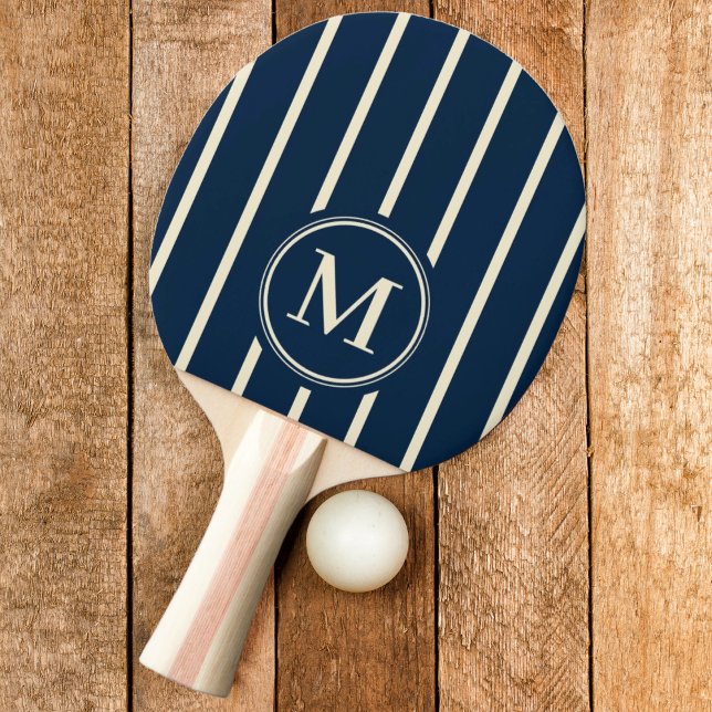 Monogramremsa djupblå färg  pingisracket (Skapare uppladdad)
