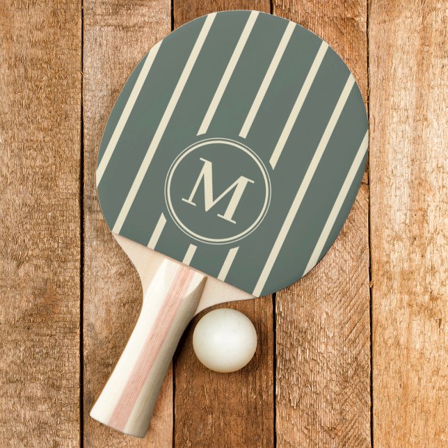 Monogramremsa i varmgri färg  pingisracket (Skapare uppladdad)