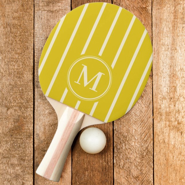 Monogramremsa Mörk Citrongul Färg Pingisracket (Skapare uppladdad)