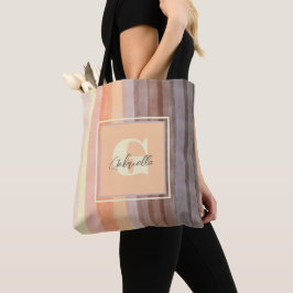 Monogramretrosunset rand boho vattencolor ombre tygkasse