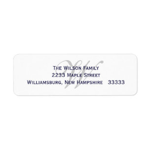 Monogramreturetikett Returadress Etikett