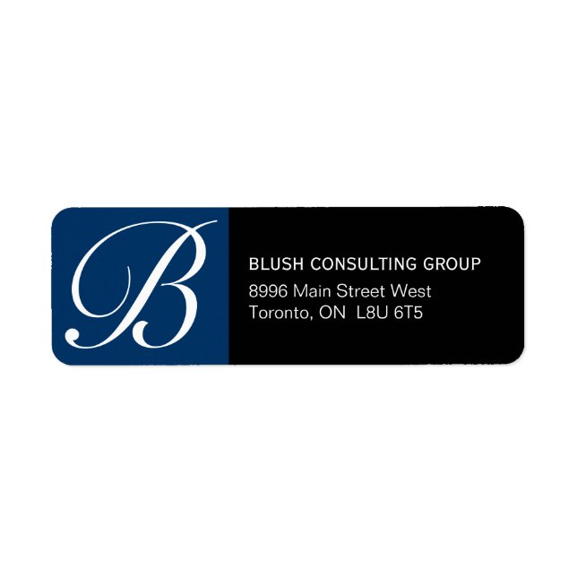 Monogramreturetiketter Returadress Etikett (Framsidan)