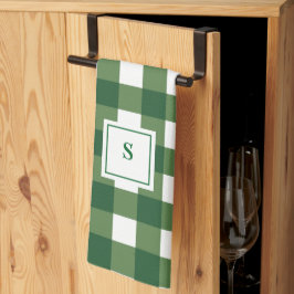 Monogramrutig Gingham Kökshandduk