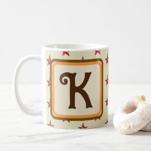 Monograms inledande jordstjärniga tonnamn förnamn kaffemugg