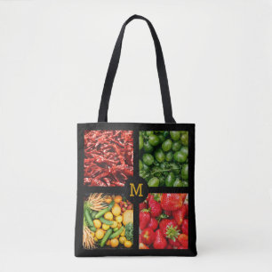 Monogramsäckar av frukt- och Veggies-anpassningsba Tygkasse