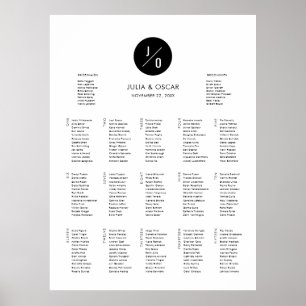 Monogramsdiagram för modernt minimalistiskt cirkel poster