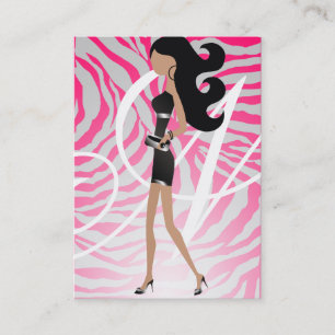 Monogramshock rosa för Fashionista 311-Sassy Tidsbeställning Kort
