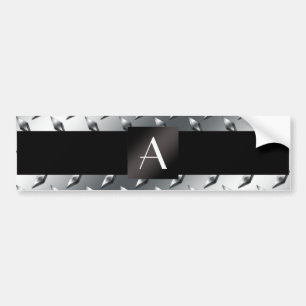 Monogramsilverdiamanten stålsätter pläterar bildekal
