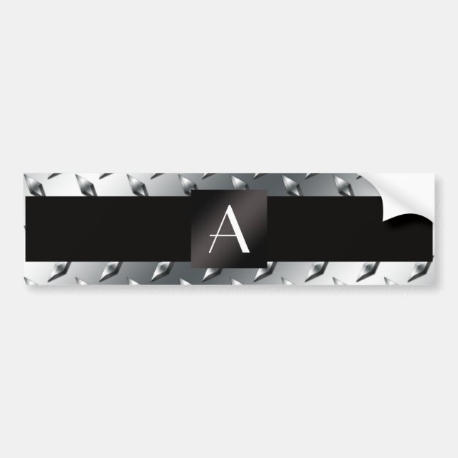 Monogramsilverdiamanten stålsätter pläterar bildekal (Framsidan)