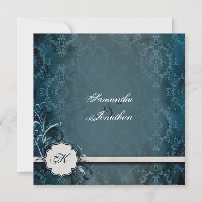 Monogramskada för Elegant av bröllopsinbjudan Inbjudningar (Framsida)