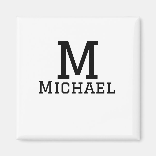 Monogramskapitalet maskuline add namn simple Class Magnet (Framsidan)
