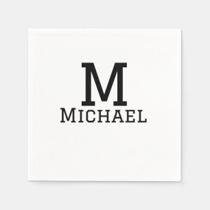 Monogramskapitalet maskuline add namn simple Class Pappersservett