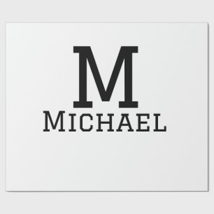 Monogramskapitalet maskuline add namn simple Class Presentpapper