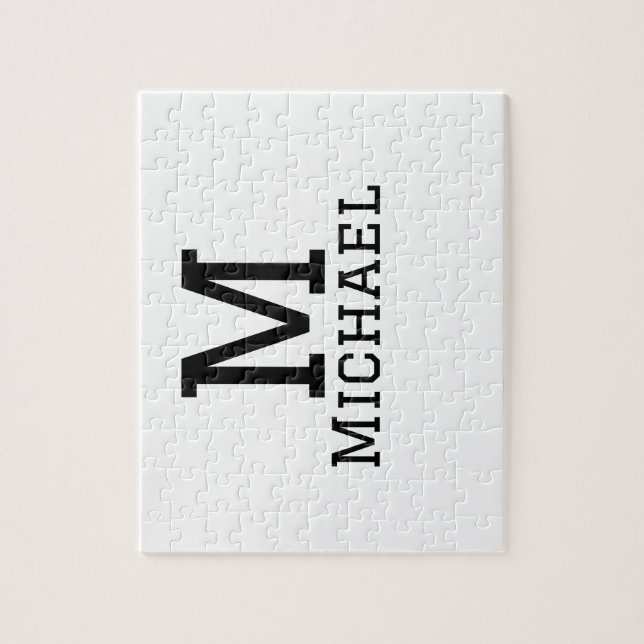 Monogramskapitalet maskuline add namn simple Class Pussel (Vertikal)