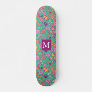 Monogramskateboard i Cottonball Mönster Mini Skateboard Bräda 18,5 Cm