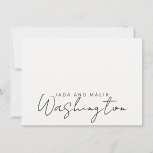 Monogramskript för gift Namn Bröllop Anteckningskort