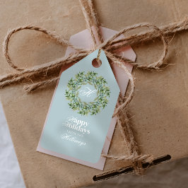 Monogramskript med vattenfärg, fotoplatt Helgdag Presentetikett