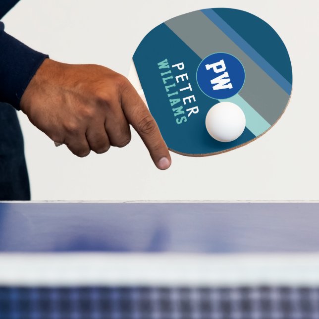 Monogramspelarens moderna Coola Namn & initialer Pingisracket (Insitu)