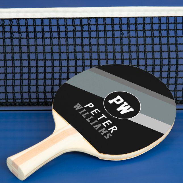 Monogramspelarens Namn Coola Modern Black Pingisracket (Insitu)