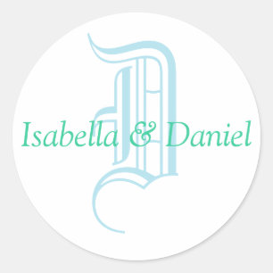 Monogramssymbolen Monogram Seal Wedding Runt Klistermärke