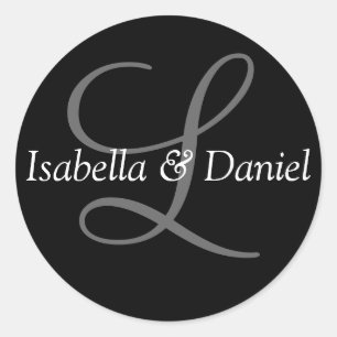 Monogramssymbolen Monogram Seal Wedding Runt Klistermärke