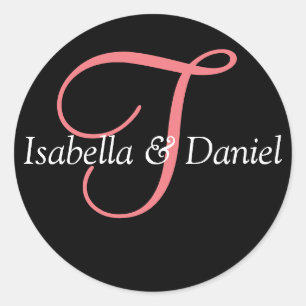 Monogramssymbolen Monogram Seal Wedding Runt Klistermärke