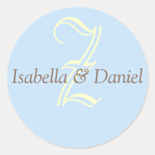 Monogramssymbolen Monogram Seal Wedding Runt Klistermärke