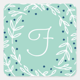 Monogramstift för viltfångad joy Square Fyrkantigt Klistermärke