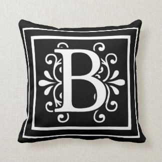 Monogramsvart för brev B Kudde